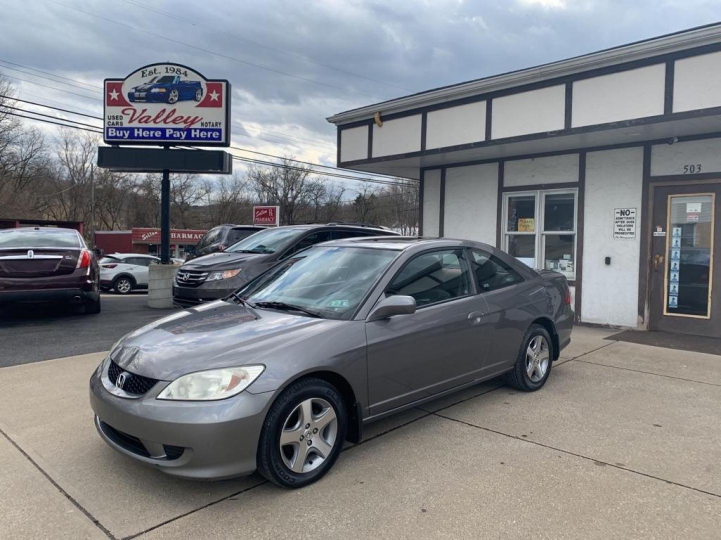 2005 GREY HONDA CIVIC EX (1HGEM21985L) with an 1.7L engine, 4-Speed Manual transmission, located at 503 First Street, Canonsburg, PA, 15317, (724) 745-0566, 40.266006, -80.178413 - Photo#0