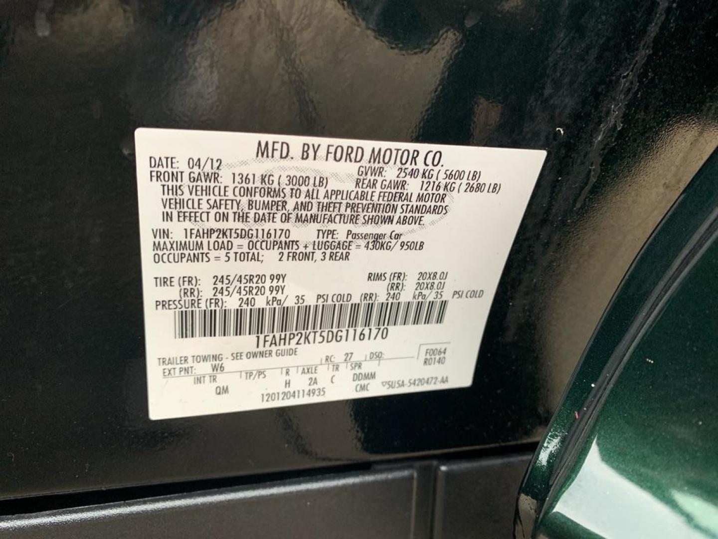 2013 GREEN FORD TAURUS SHO (1FAHP2KT5DG) with an 3.5L engine, Automatic transmission, located at 503 First Street, Canonsburg, PA, 15317, (724) 745-0566, 40.266006, -80.178413 - CAR FAX AVAILABLE! WE FINANCE! FAST AND EASY APPROVALS! CALL US OR APPLY ONLINE: 724-745-0566 OFFICE WWW.USEDCARSCANONSBURGPA.COM AFTER HOURS QUESTIONS? TEXT US! 724-825-1817 - Photo#18