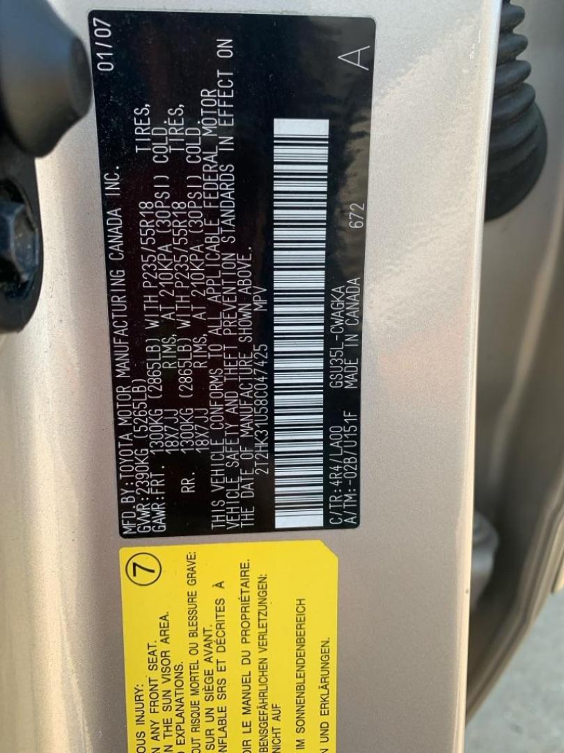 2008 GOLD LEXUS RX 350 (2T2HK31U58C) with an 3.5L engine, Automatic transmission, located at 503 First Street, Canonsburg, PA, 15317, (724) 745-0566, 40.266006, -80.178413 - Photo#22