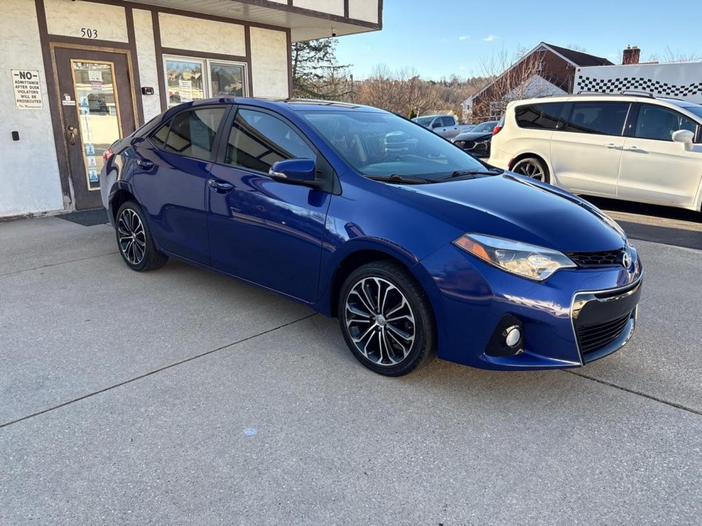 2015 BLUE TOYOTA COROLLA (5YFBURHE8FP) with an 1.8L engine, Automatic transmission, located at 503 First Street, Canonsburg, PA, 15317, (724) 745-0566, 40.266006, -80.178413 - Photo#6