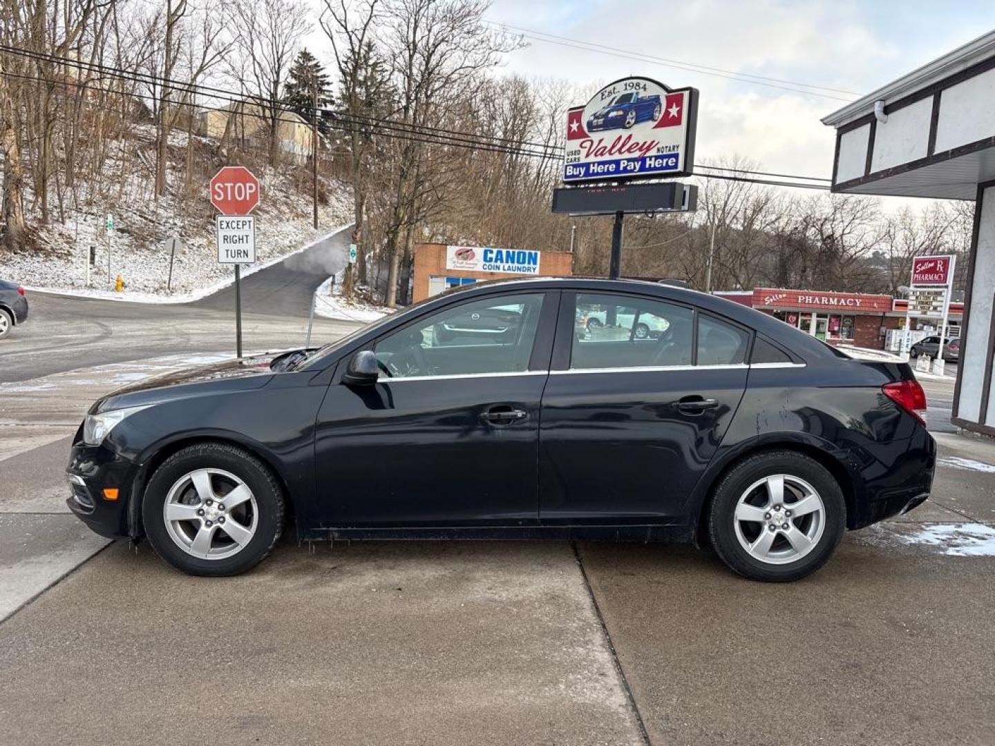 2015 BLACK CHEVROLET CRUZE LT (1G1PC5SB7F7) with an 1.4L engine, Automatic transmission, located at 503 First Street, Canonsburg, PA, 15317, (724) 745-0566, 40.266006, -80.178413 - Photo#1