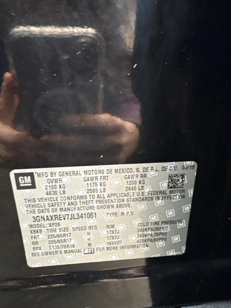 2018 BLACK CHEVROLET EQUINOX LS (3GNAXREV7JL) with an 1.5L engine, Automatic transmission, located at 503 First Street, Canonsburg, PA, 15317, (724) 745-0566, 40.266006, -80.178413 - Photo#19