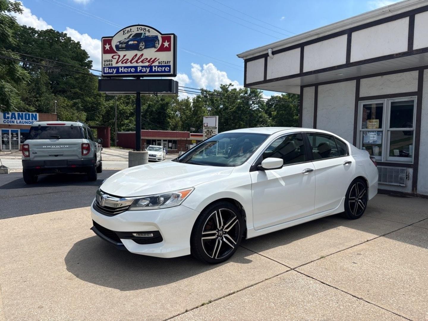 2017 WHITE HONDA ACCORD SPORT SPECIAL EDITION (1HGCR2F13HA) with an 2.4L engine, Continuously Variable transmission, located at 503 First Street, Canonsburg, PA, 15317, (724) 745-0566, 40.266006, -80.178413 - CAR FAX AVAILABLE! ESTIMATED MPG: 26 CITY / 34 HIGHWAY EXTRA CLEAN!! BACK-UP CAMERA HEATED LEATHER SEATS DUAL ZONE CLIMATE CONTROL WE FINANCE! FAST AND EASY APPROVALS! APPLY ONLINE: WWW.USEDCARSCANONSBURGPA.COM CALL US: 724-745-0566 TEXT US: 724-825-1817- Photo#0
