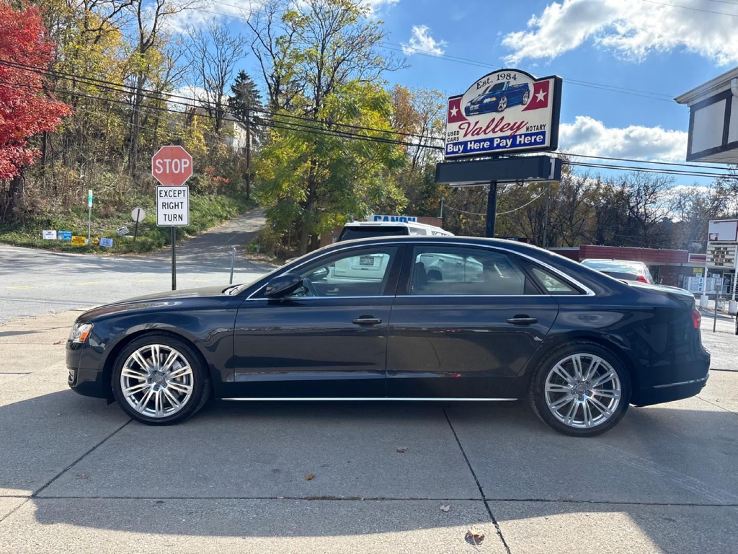 2015 BLUE AUDI A8 L QUATTRO (WAU32AFD8FN) with an 4.0L engine, Automatic transmission, located at 503 First Street, Canonsburg, PA, 15317, (724) 745-0566, 40.266006, -80.178413- Photo#1